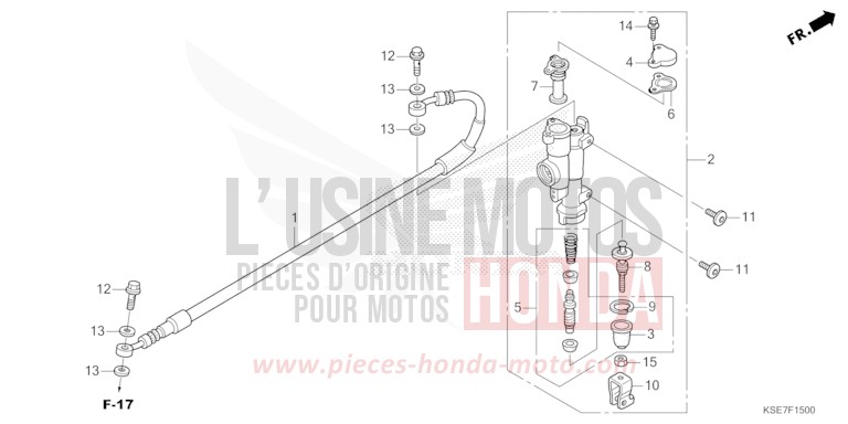 REAR BRAKE MASTER CYLINDER von CRF150R "Big Wheels" EXTREME RED (R292) von 2022